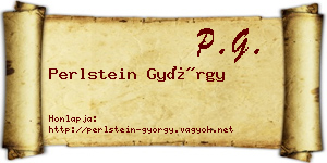 Perlstein György névjegykártya