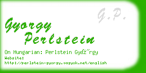gyorgy perlstein business card